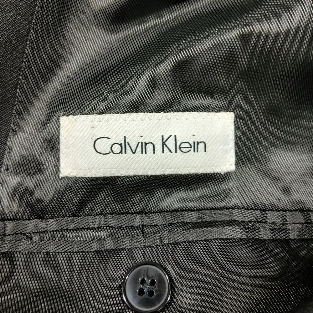 Calvin‎ Klein Blazer Mens 48R Charcoal Gray 100% Wool Two Button Jacket